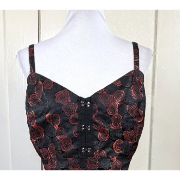 Y2K Royal Bones Daang Goodman Dress Size 3X Gothic Witchy Hi Low Whimsigoth Rose - Picture 3 of 10